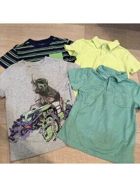 CAT & JACK OLD NAVY BOYS LOT OF 4 SHIRTS XS 4/5